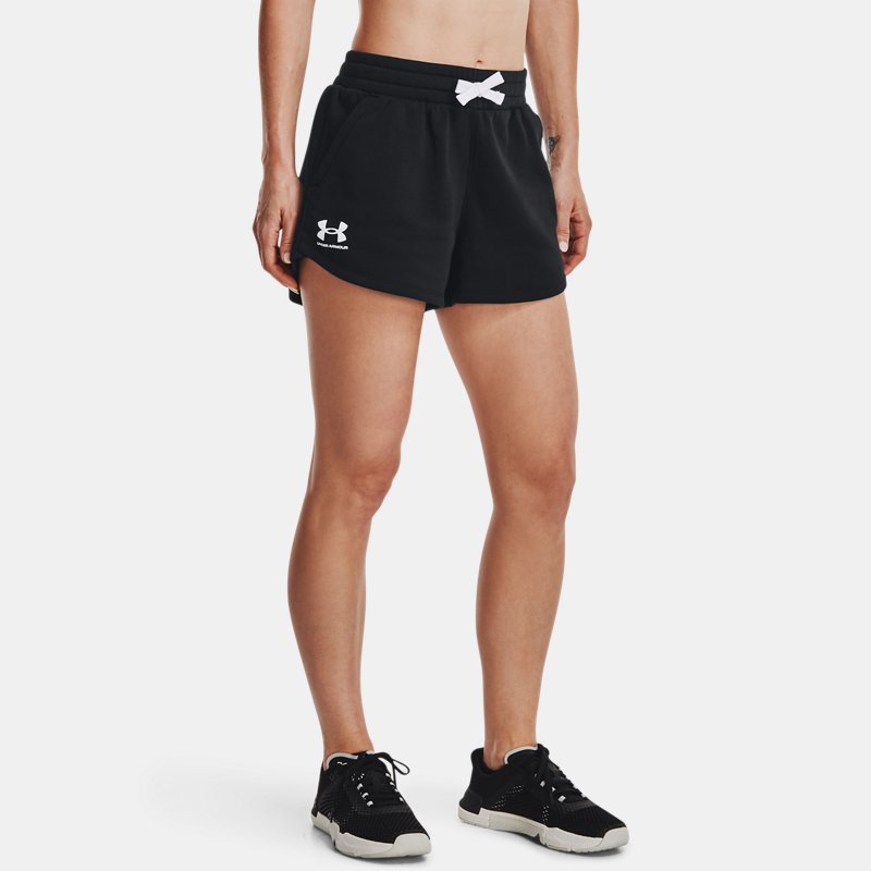 Women's  Under Armour  Rival Fleece Shorts Black / White XS